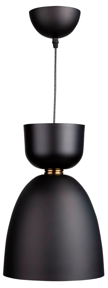Image 2 Tempo 9" Wide Matte Black Pendant With Black And Gold Aluminum Shade more views