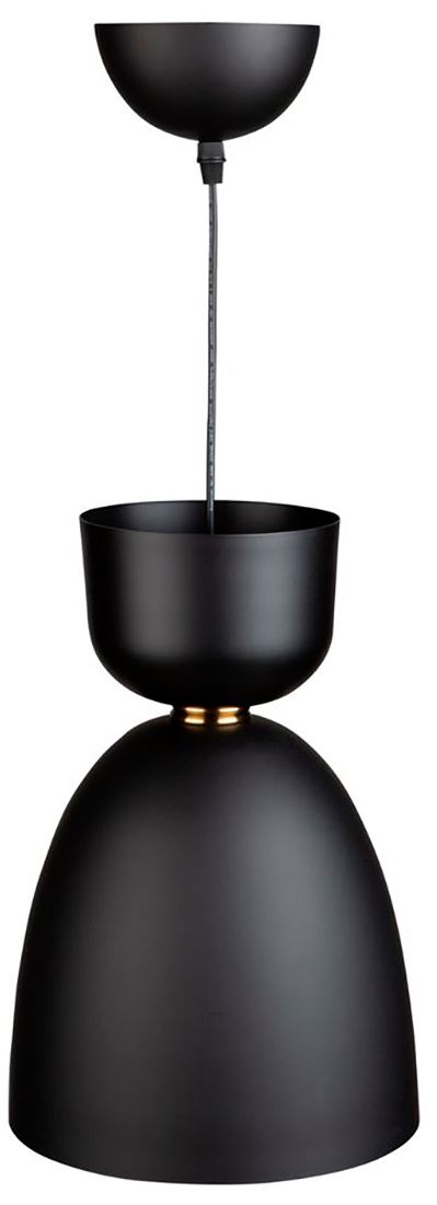 Image 3 Tempo 9" Wide Matte Black Pendant With Black And Gold Aluminum Shade more views