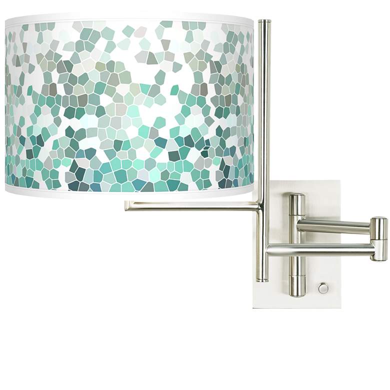 Image 1 Tempo Aqua Mosaic Plug-in Swing Arm Wall Light