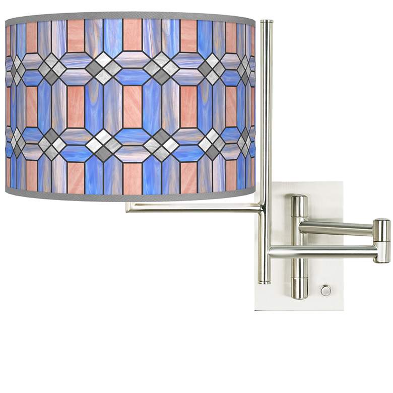 Image 1 Tempo Asscher Tiffany-Style Plug-in Swing Arm Wall Lamp