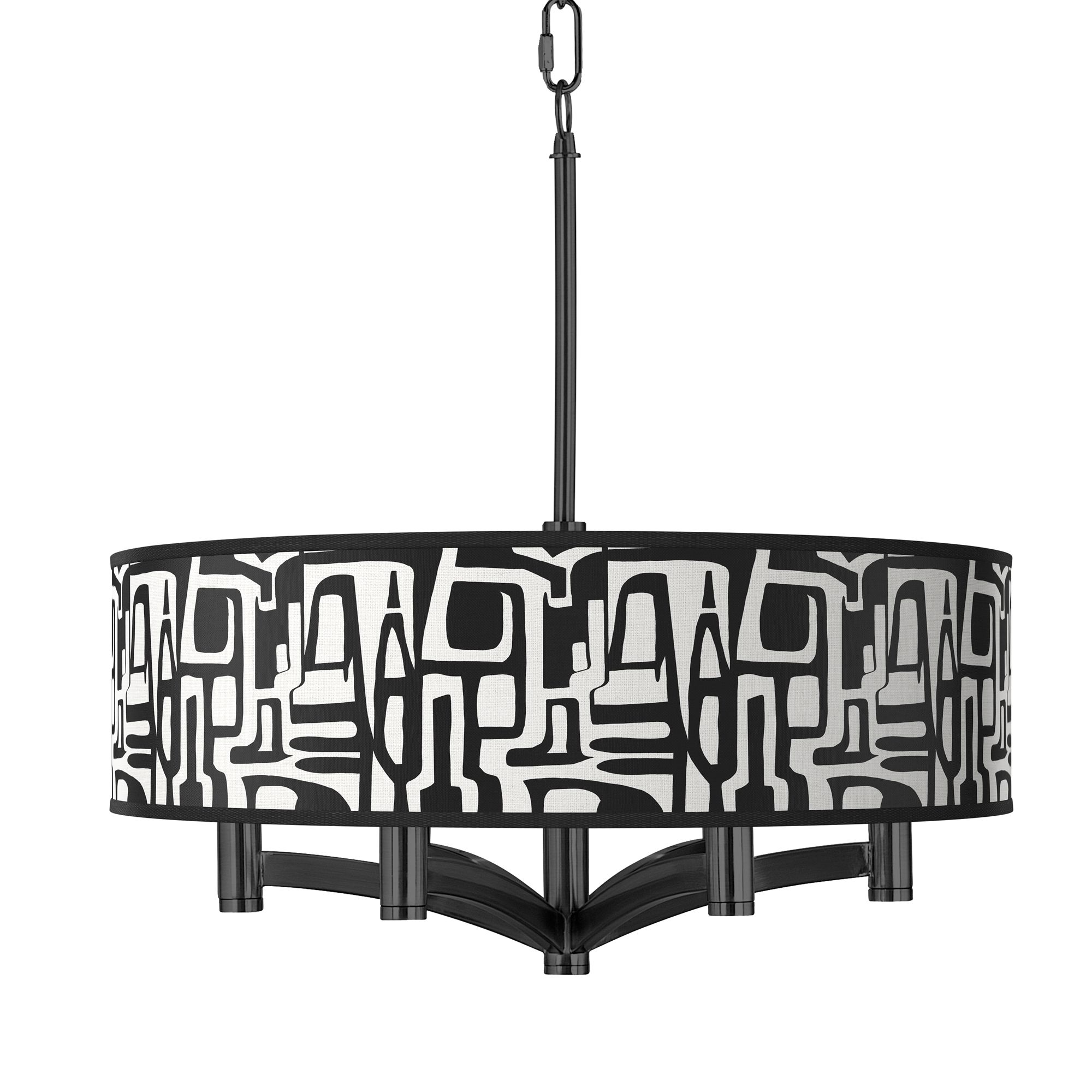 Image Tempo Ava 6-Light Black Pendant Chandelier