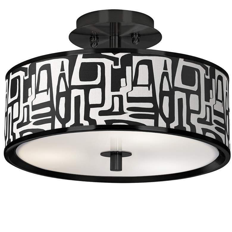 Image 1 Tempo Black 14 inch Wide Ceiling Light