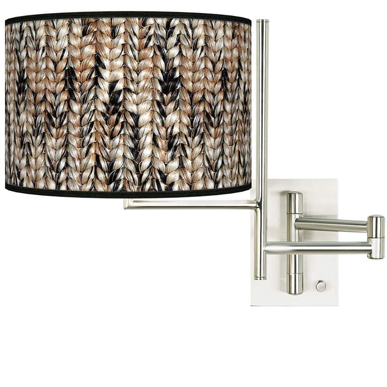 Image 1 Tempo Braided Jute Plug-in Swing Arm Wall Lamp