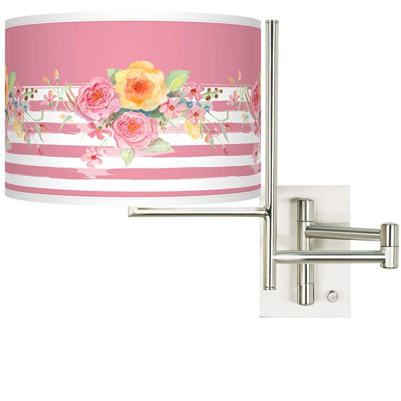 Image 1 Tempo Country Rose Plug-in Swing Arm Wall Lamp