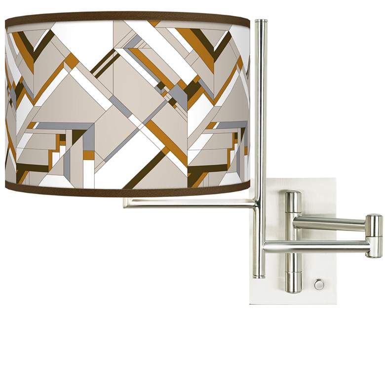 Image 1 Tempo Craftsman Mosaic Plug-in Swing Arm Wall Lamp