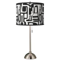 Tempo Giclee Brushed Nickel Table Lamp