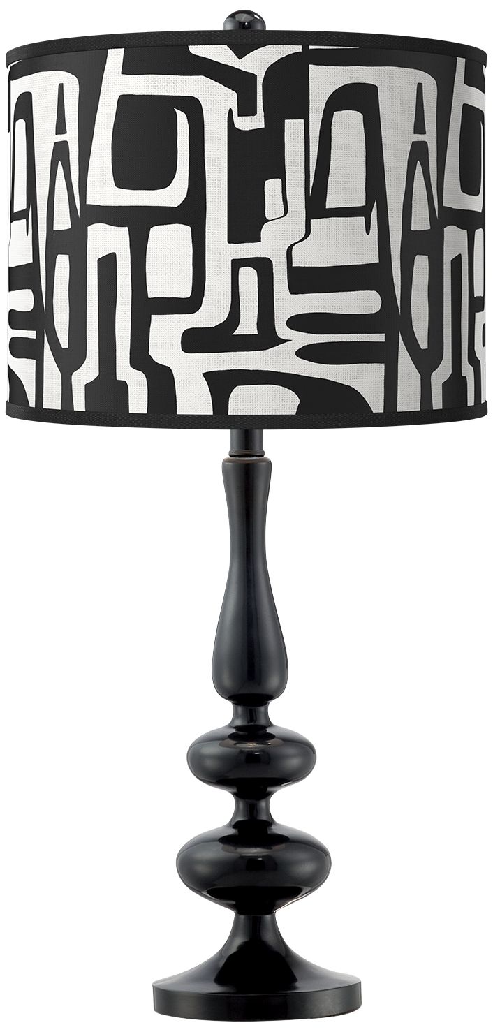 Image Tempo Giclee Paley Black Table Lamp