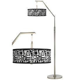Image1 of Tempo Giclee Shade Arc Floor Lamp