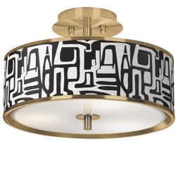 Tempo Gold 14&quot; Wide Ceiling Light