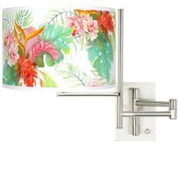Tempo Island Floral Plug-in Swing Arm Wall Light