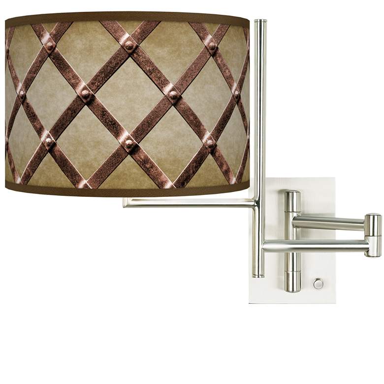 Image 1 Tempo Metal Weave Plug-in Swing Arm Wall Lamp