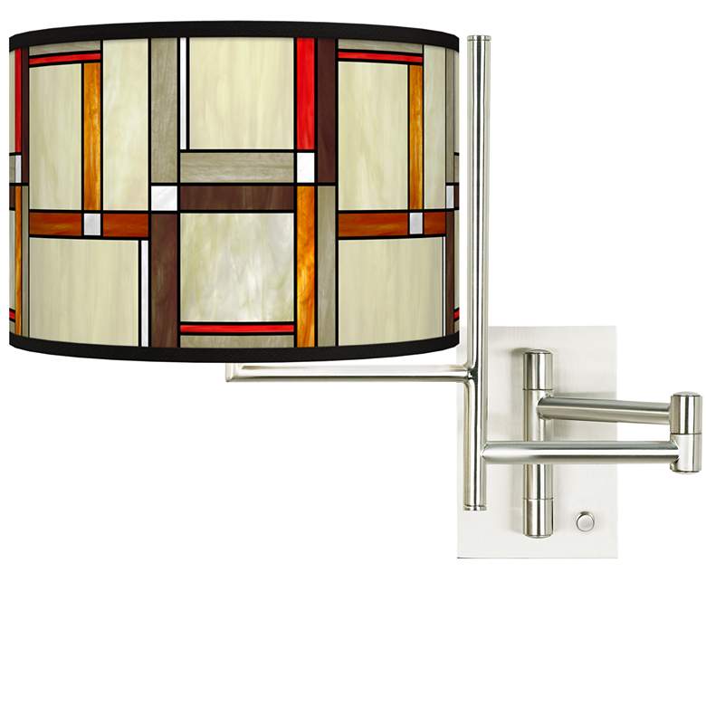 Image 1 Tempo Modern Squares Plug-in Swing Arm Wall Lamp