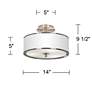 Tempo Nickel 14" Wide Ceiling Light