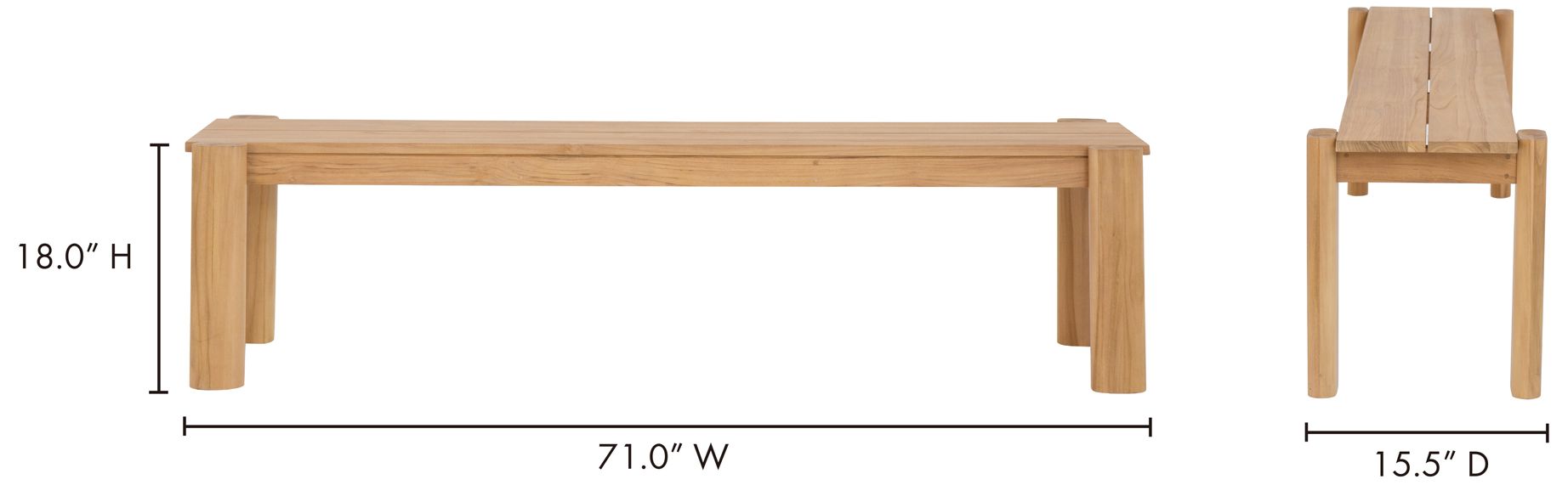 Image 7 Tempo Outdoor Dining Bench Natural more views