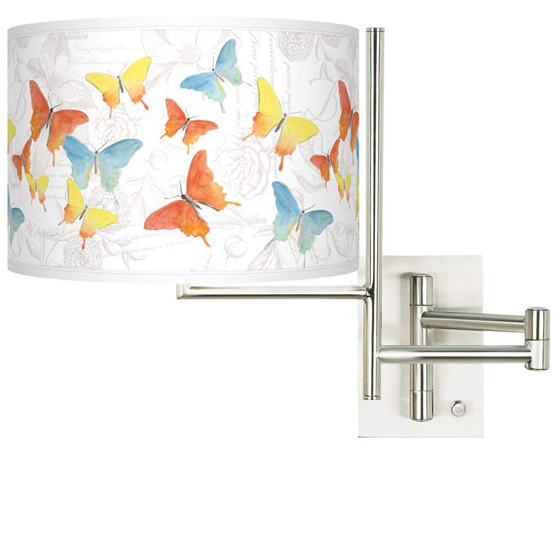 Image 1 Tempo Pastel Butterflies Plug-in Swing Arm Wall Lamp
