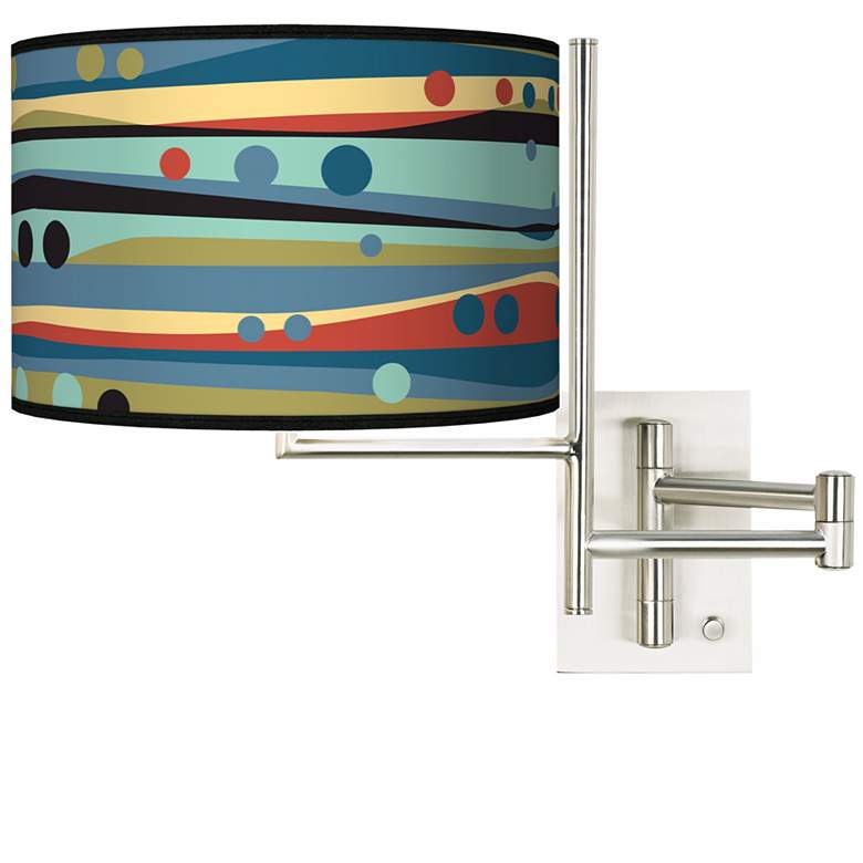 Image 1 Tempo Retro Dots and Waves Plug-in Swing Arm Wall Light