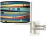 Tempo Retro Dots and Waves Plug-in Swing Arm Wall Light
