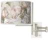 Tempo Rosy Blossoms Plug-in Swing Arm Wall Lamp