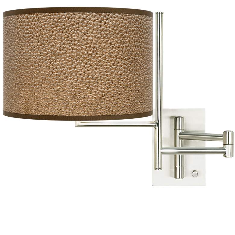 Image 1 Tempo Simulated Leatherette Plug-in Swing Arm Wall Lamp