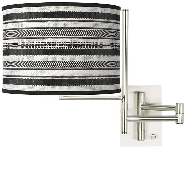 Image 1 Tempo Stripes Noir Plug-in Swing Arm Wall Lamp