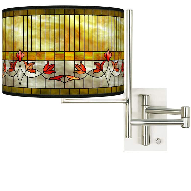 Image 1 Tempo Tiffany-Style Lily Plug-in Swing Arm Wall Lamp