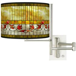 Tempo Tiffany-Style Lily Plug-in Swing Arm Wall Lamp