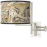 Tempo Venetian Marble Plug-in Swing Arm Wall Lamp