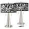 Tempo Vicki Brushed Nickel USB Table Lamps Set of 2