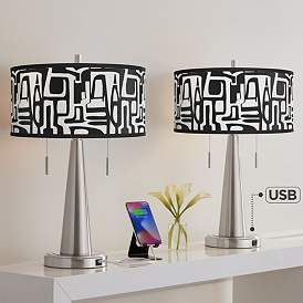 Image1 of Tempo Vicki Brushed Nickel USB Table Lamps Set of 2