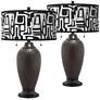 Tempo Zoey Hammered Oil-Rubbed Bronze Table Lamps Set of 2