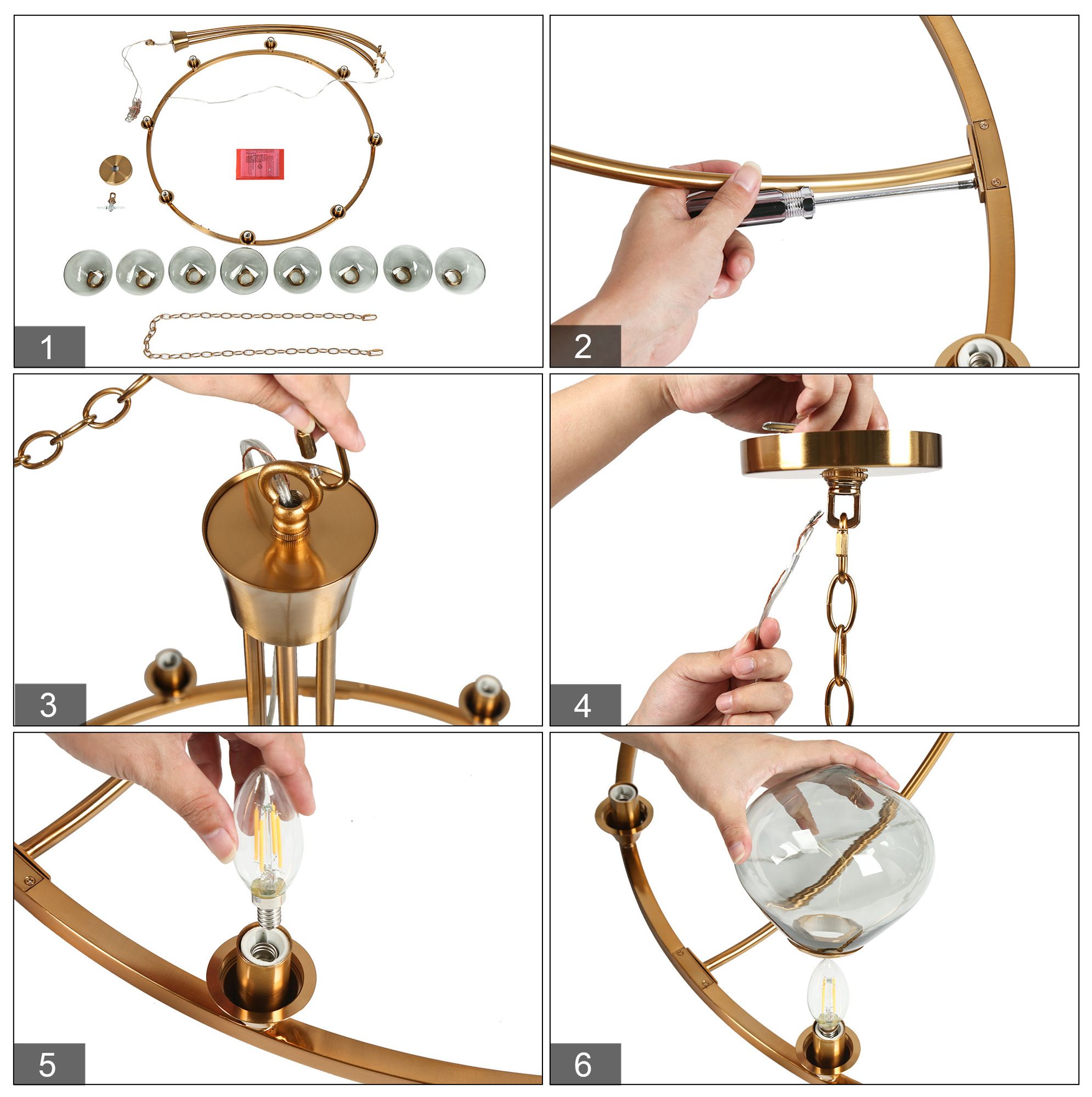 Temporaneo 8-Light Glass Chandelier