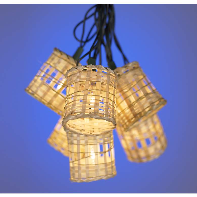 Image 1 Ten-Light Bamboo Lantern Party Light Set