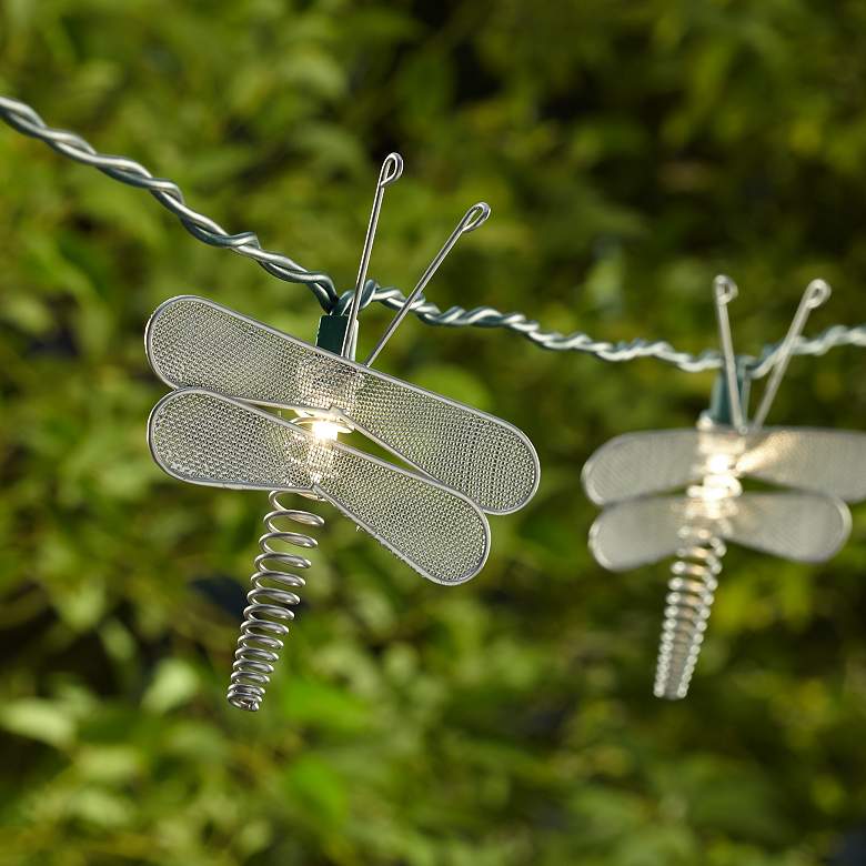 Image 1 Ten Silver Mesh Dragonfly Party String Lights