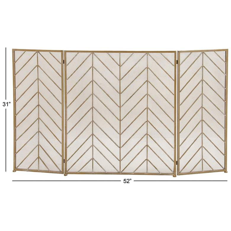 Image 5 Tenaya Brass 31" High 3-Panel Fireplace Screen more views