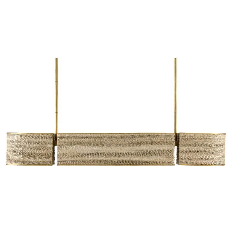 Image 5 Tenby 42" Wide Gold Leaf Natural Rope Linear Oval Chandelier more views