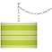 Tender Shoots Bold Stripe Giclee Glow Plug-In Swag Pendant