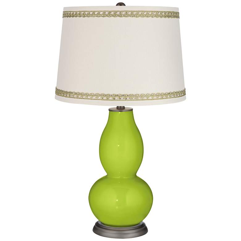 Image 1 Tender Shoots Double Gourd Table Lamp with Rhinestone Lace Trim