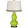 Tender Shoots Double Gourd Table Lamp with Scallop Lace Trim