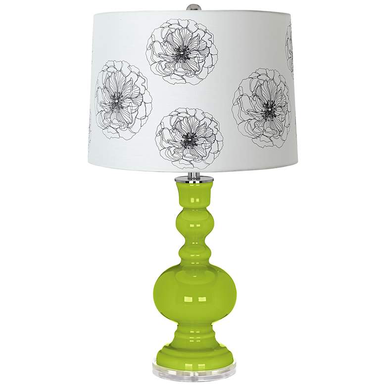 Image 1 Tender Shoots Flower Graphic Shade Apothecary Table Lamp