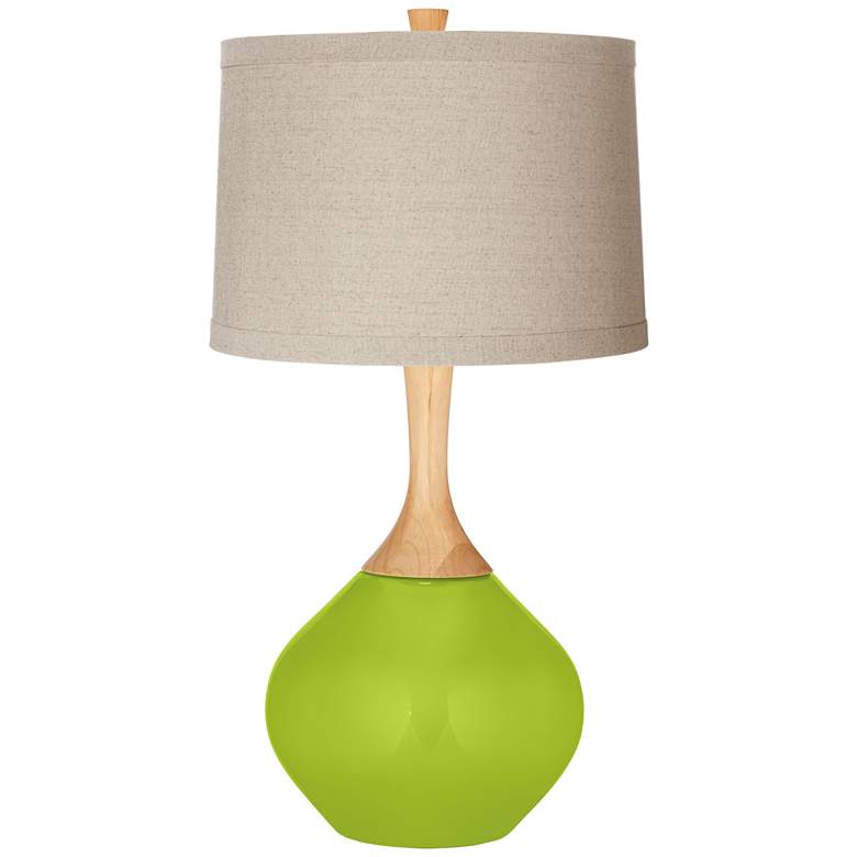 Image 1 Tender Shoots Natural Linen Drum Shade Wexler Table Lamp