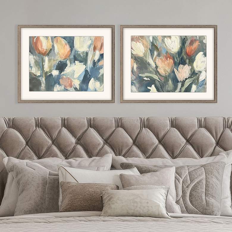 Image 1 Tender Tulips 31"W x 25"H Framed Art - Set of 2