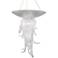 Tendril 32in LED Pendant 3000K in Silver Leaf with ribbed Art Glass