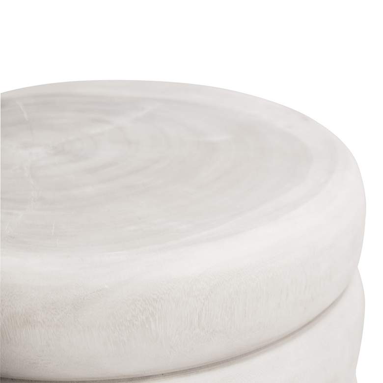 Image 4 Tengal 19 3/4 inch Wide Off-White Round Accent Table/Stool more views