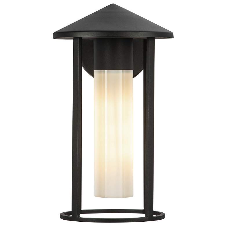 Image 1 Tenko 12-in 1 Light Black/Glossy Opal Glass Outdoor Wall 60W Alora Mood