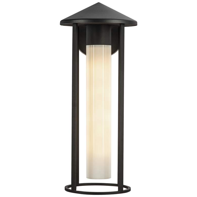 Image 1 Tenko 18-in 1 Light Black/Glossy Opal Glass Outdoor Wall 60W Alora Mood