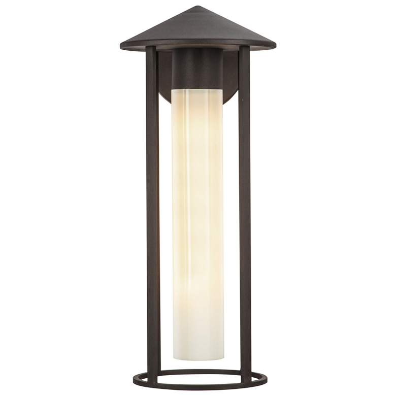 Image 1 Tenko 18-in 1 Light Bronze/Glossy Opal Glass Outdoor Wall 60W Alora Mood
