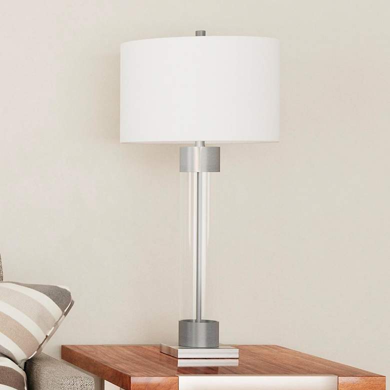 Image 1 Tennison 26" Contemporary Styled Silver Table Lamp