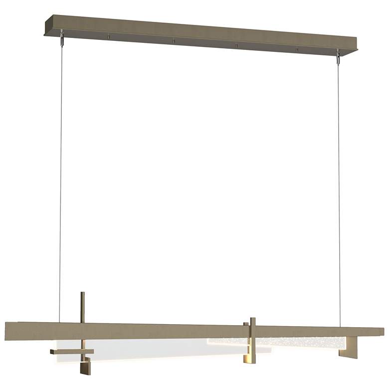 Image 1 Tenon 48" Wide Soft Gold Standard LED Pendant With Clear Glass Shade