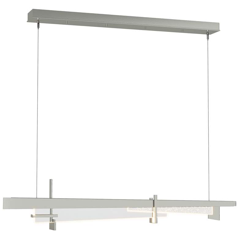 Image 1 Tenon 48" Wide Sterling Standard LED Pendant With Clear Glass Shade