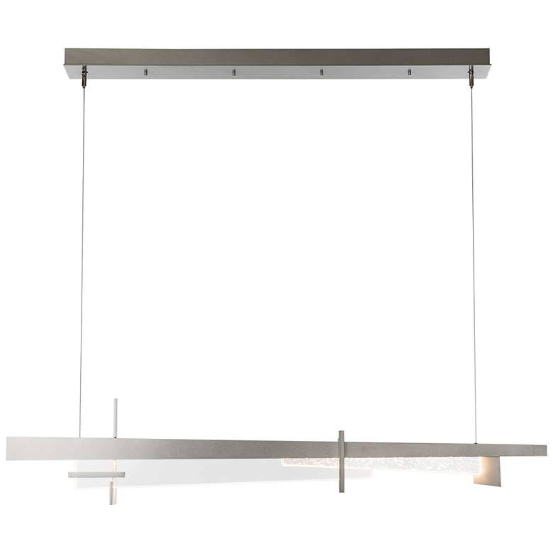 Image 1 Tenon 48" Wide Vintage Platinum and Clear Glass LED Linear Pendant
